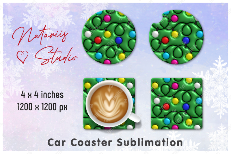 trendy-3d-inflated-puffy-christmas-pattern-car-coaster