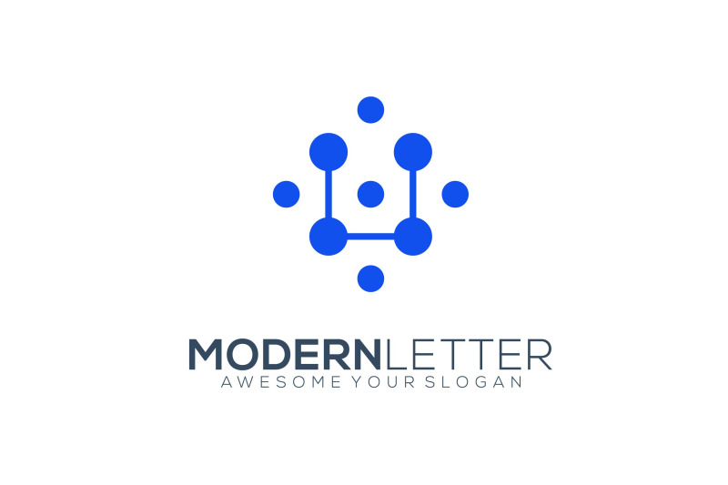 letter-u-molecules-vector-template-logo-design