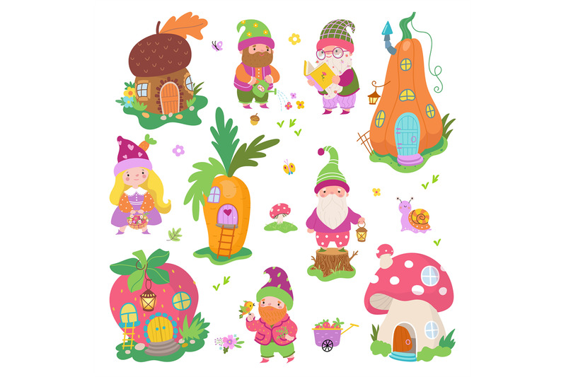 funny-gnomes-and-fairy-houses-forest-dwarves-vegetable-home-in-pumpk