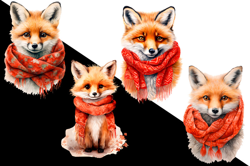 cute-foxs-watercolor-sublimation-clipart-png