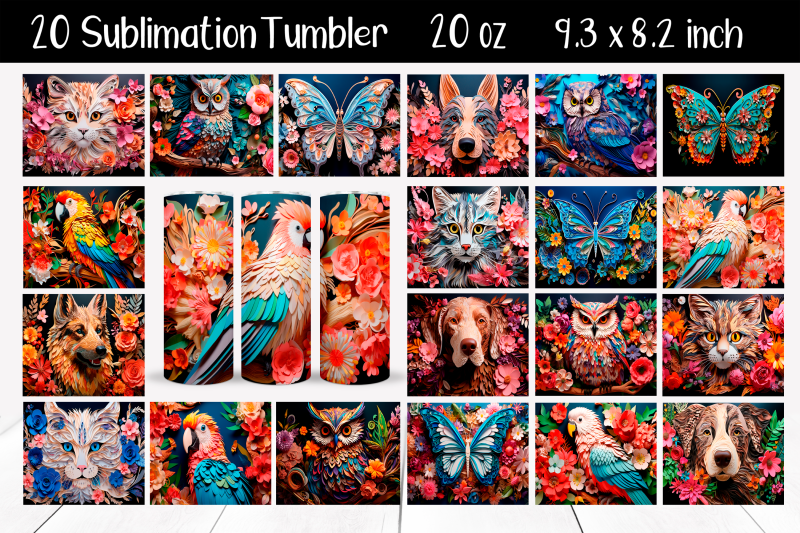 set-paper-animals-sublimation-tumbler-wrap-20-oz