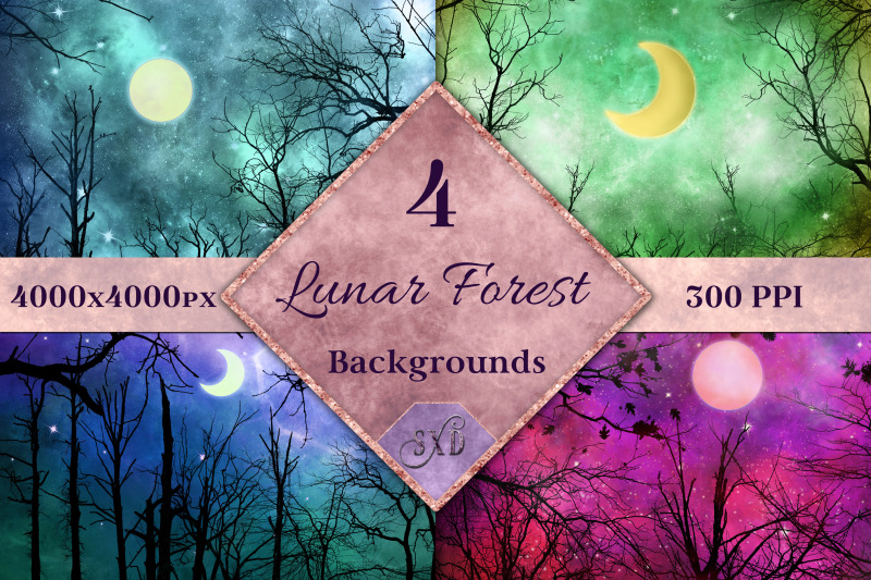 lunar-forest-backgrounds-4-image-set