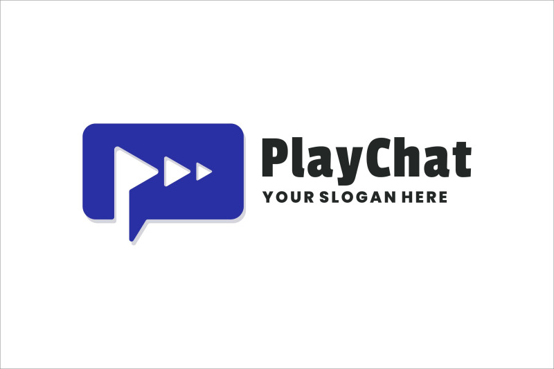 play-chat-vector-template-logo-design