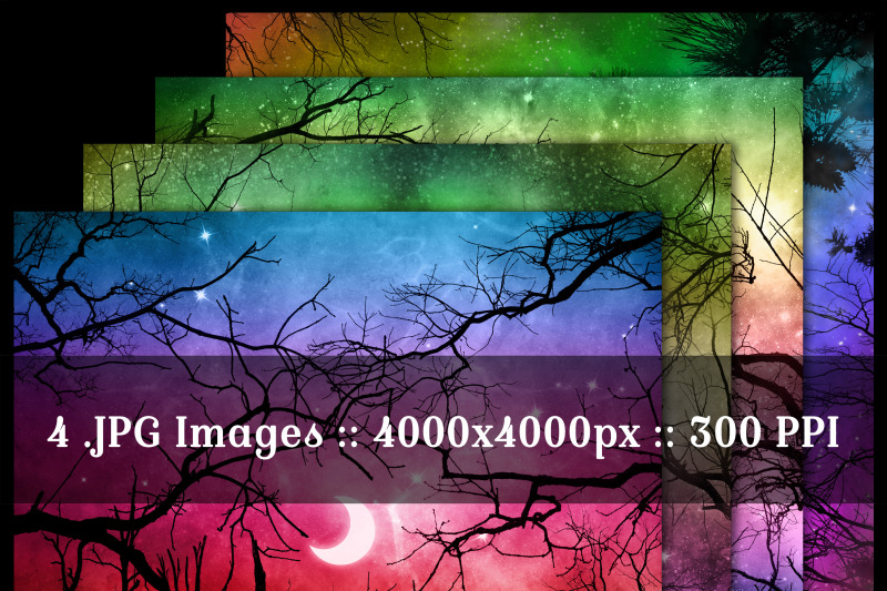lunar-forest-rainbow-backgrounds-4-images
