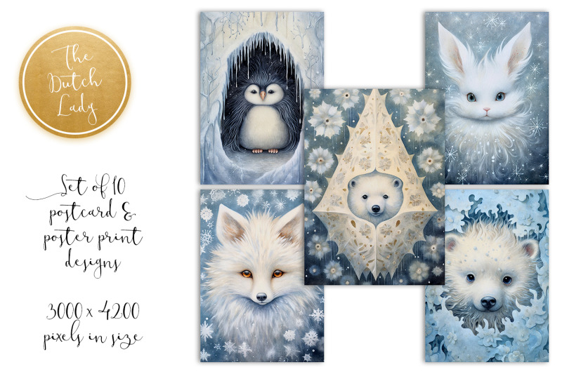 snow-animals-postcards-amp-art-prints
