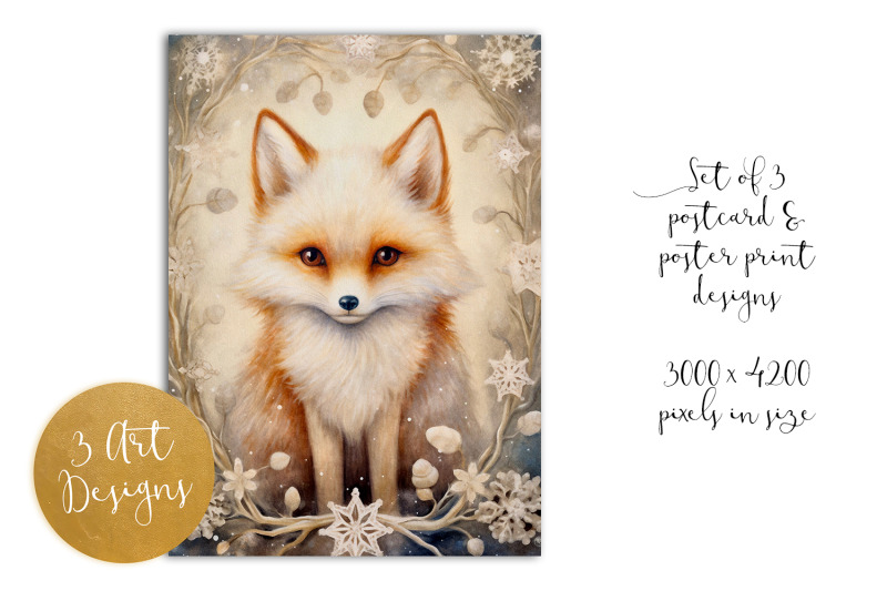 snow-animals-mini-postcard-set