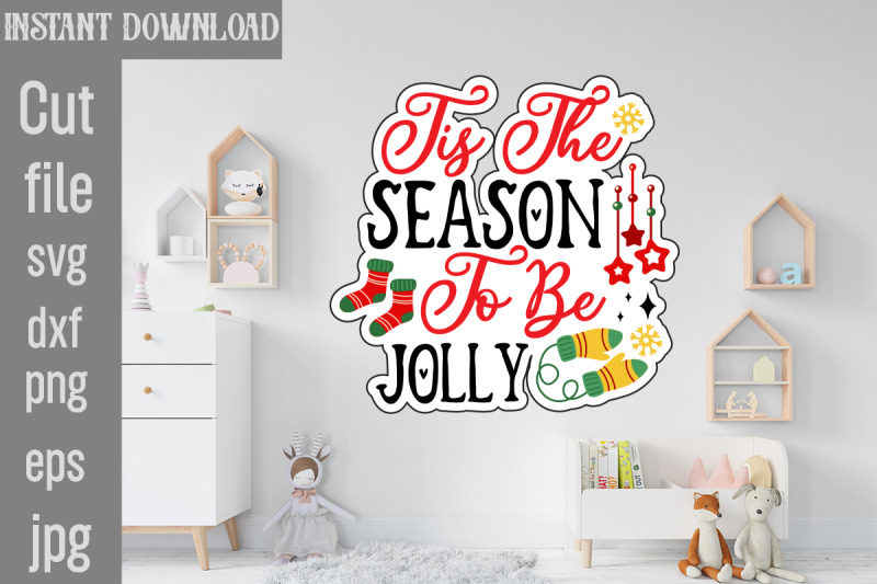 tis-the-season-to-be-jolly-svg-cut-file-christmas-stickers-svg-cut-fil