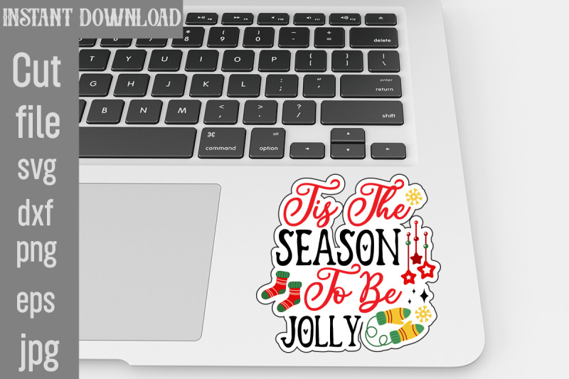 tis-the-season-to-be-jolly-svg-cut-file-christmas-stickers-svg-cut-fil