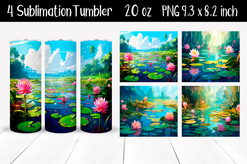 set-water-lilies-sublimation-tumbler-wrap-20-oz