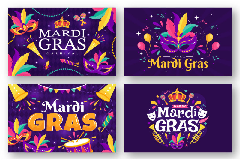 14-mardi-gras-carnival-illustration