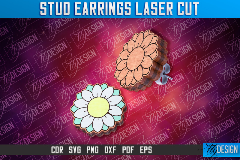 chamomile-stud-earrings-laser-cut-accessories-laser-cut