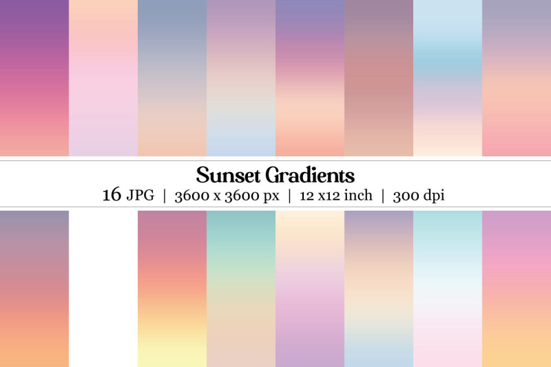 sunset-gradient-digital-paper-bundle