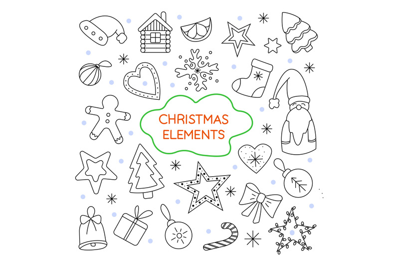 christmas-elements-doodle-set