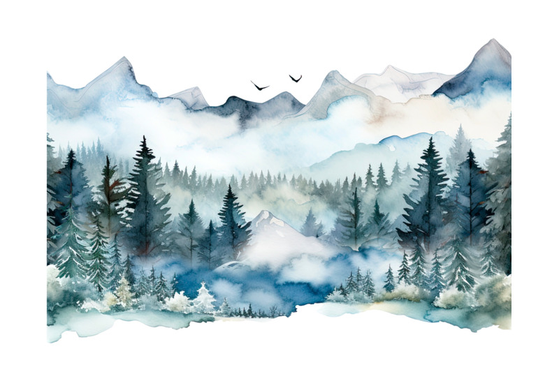 watercolor-mountains-border-clipart