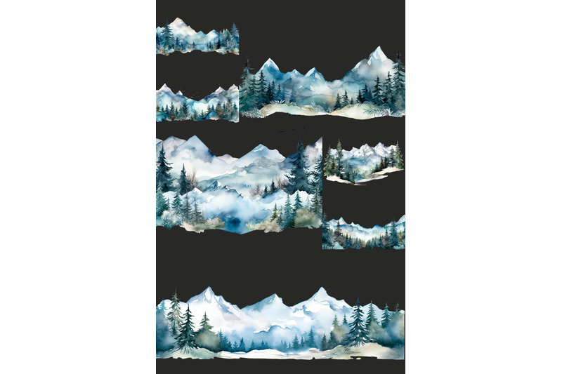 watercolor-mountains-border-clipart