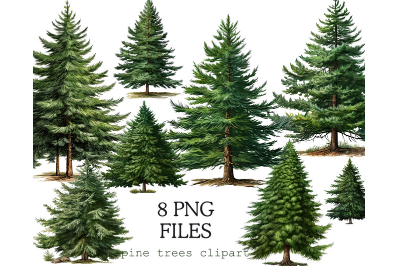 forest-trees-illustration-greenery-christmas-png-clipart