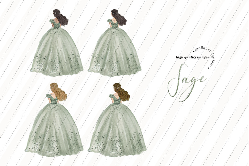 elegant-sage-green-princess-dress-clipart-sage-green-princess