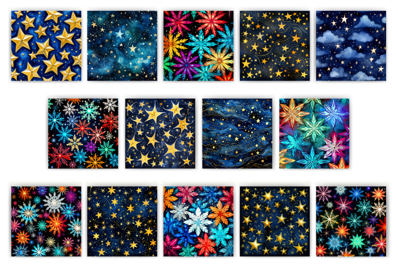 christmas-star-patterns-digital-paper