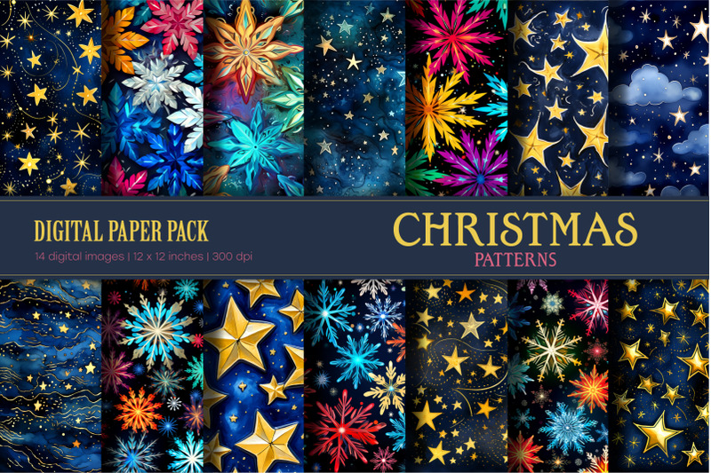 christmas-star-patterns-digital-paper