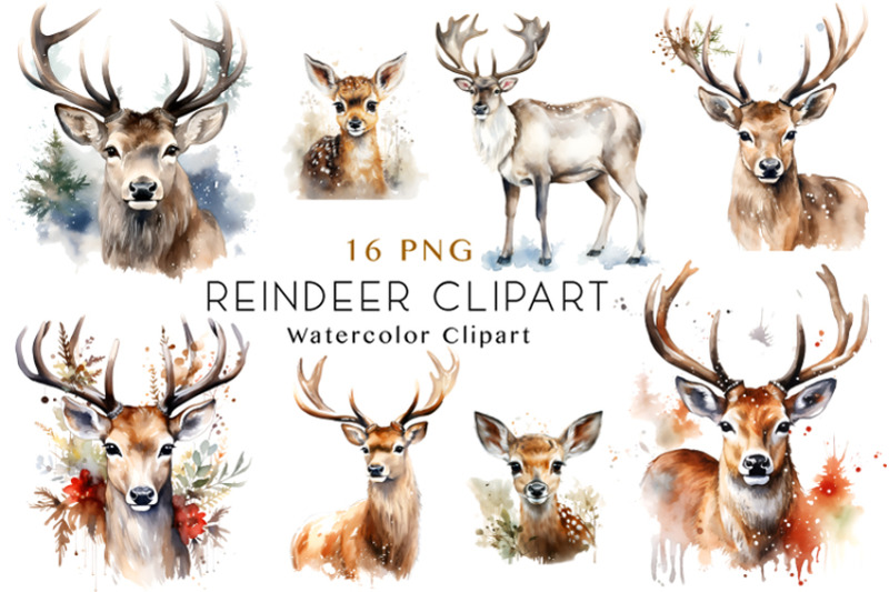 christmas-reindeer-clipart-bundle