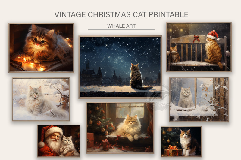 vintage-cat-christmas-printable-bundle