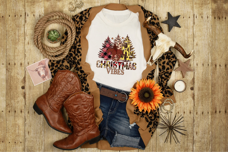 western-christmas-sublimation-design