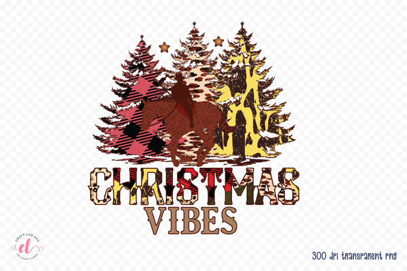 western-christmas-sublimation-design