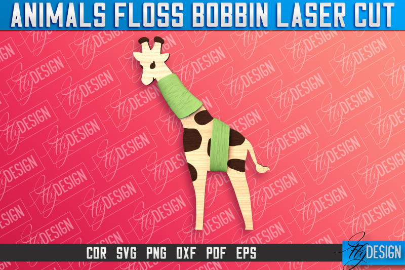 giraffe-floss-bobbins-laser-cut-laser-cut-design-cnc-file