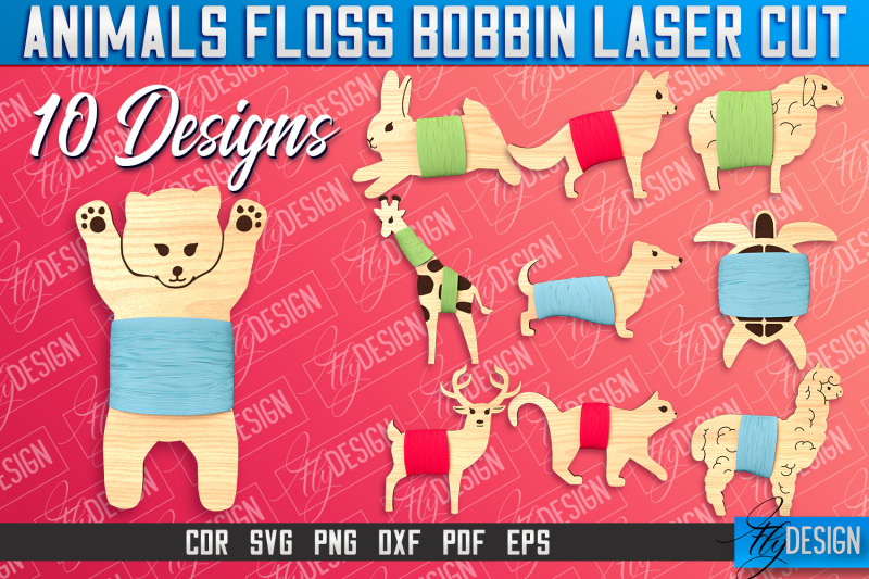 animals-floss-bobbins-laser-cut-laser-cut-design-cnc-file