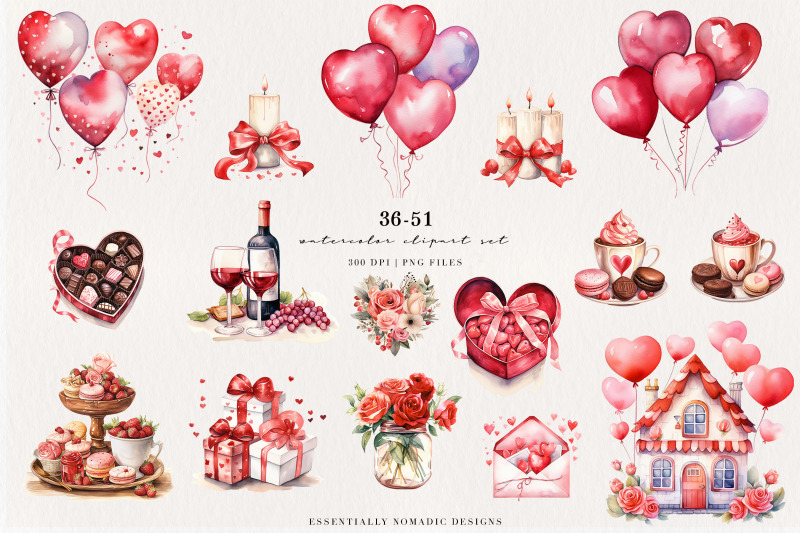 vintage-watercolor-valentines-day-clipart-set