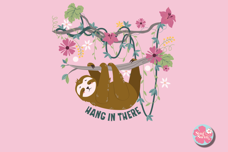 hang-in-there-sloth-sublimation-png-sloth-png-clipart-cute-png