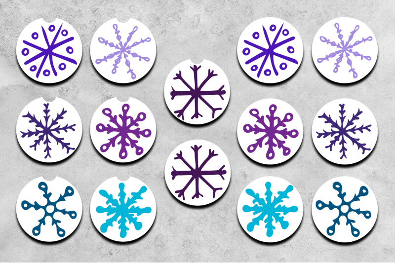 snowflakes-car-coaster-sublimation-designs