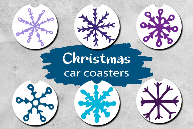 snowflakes-car-coaster-sublimation-designs
