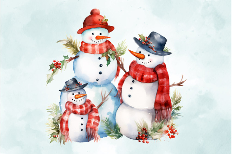 watercolor-christmas-snowmen-bundle