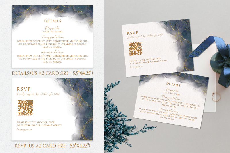 indigo-marble-glitter-wedding-invitation-bundle