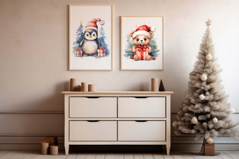 watercolor-christmas-animals-ai-generated-clipart