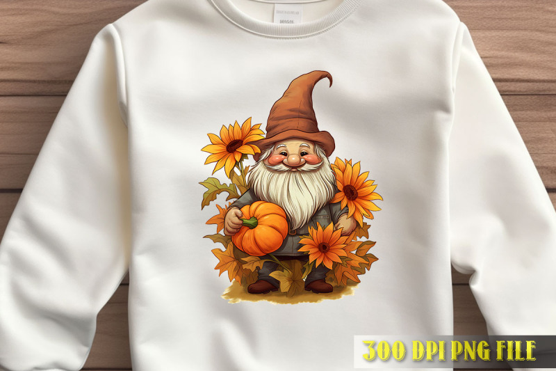 garden-gnome-with-pumpkins