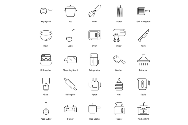 cooking-kitchenware-icon-set