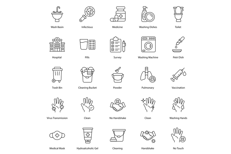 hygiene-cleaning-icon-set
