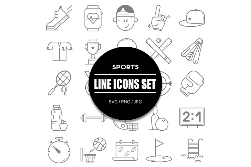 sports-line-icons-set
