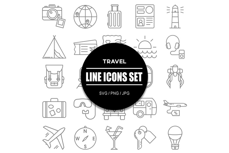 travel-line-icons-set