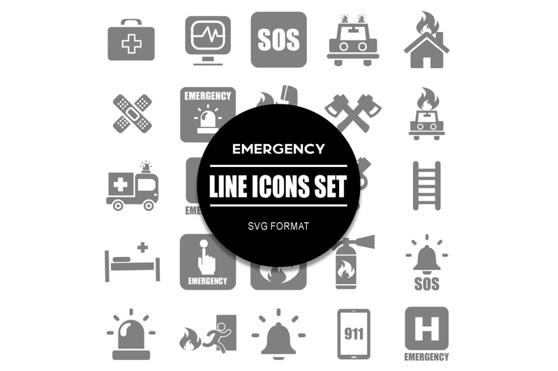 emergency-line-icons-set