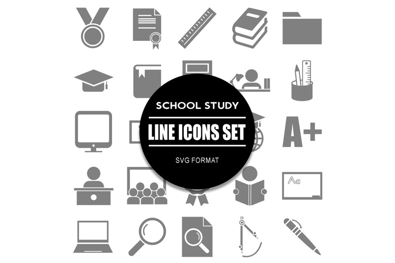 school-study-icon-set