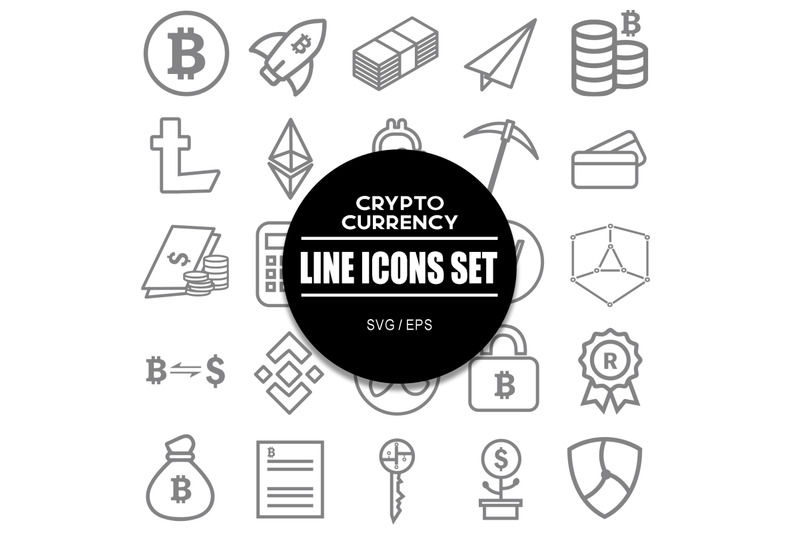 crypto-currency-line-icon-set