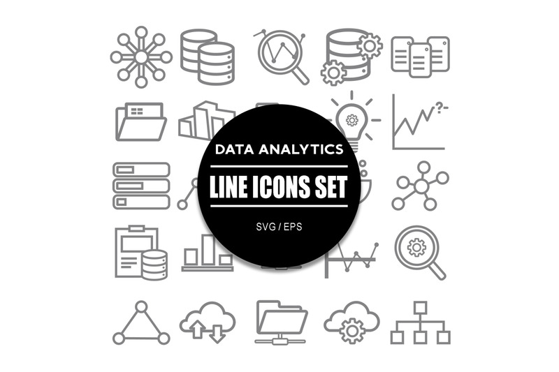 data-analytics-line-icon-set