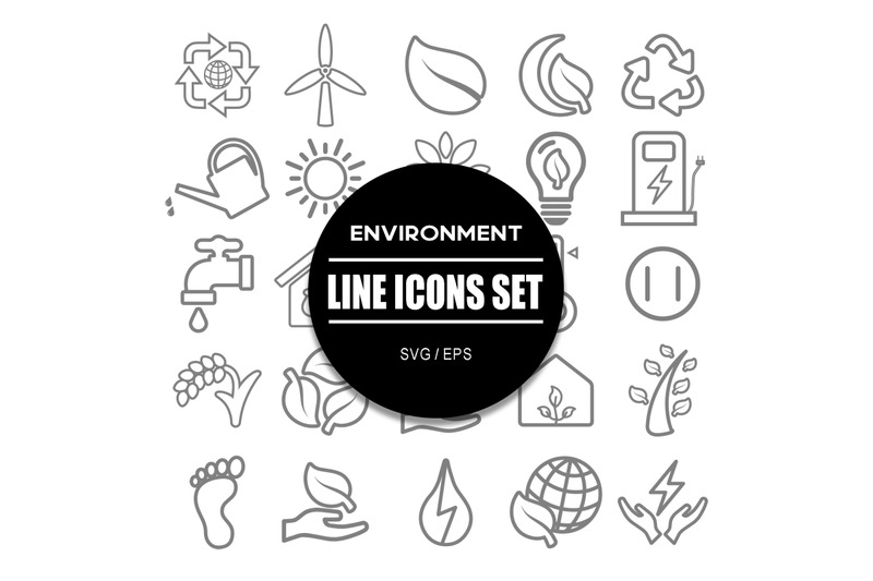 environment-line-icon-set