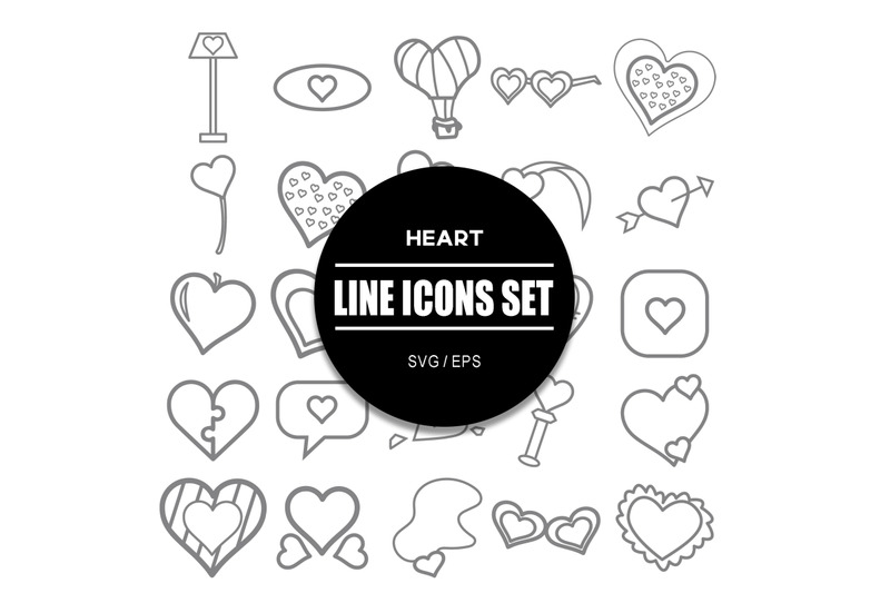 heart-line-icon-set
