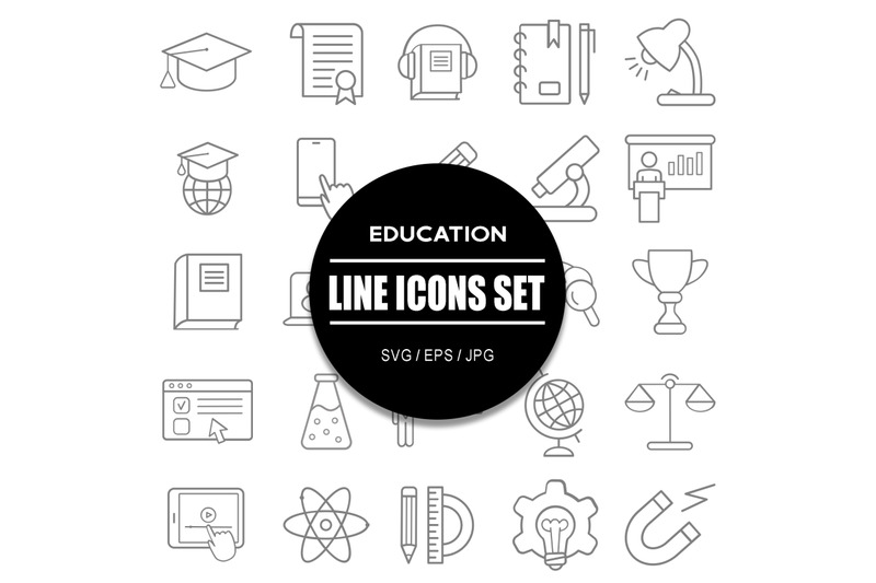 education-line-icons-set