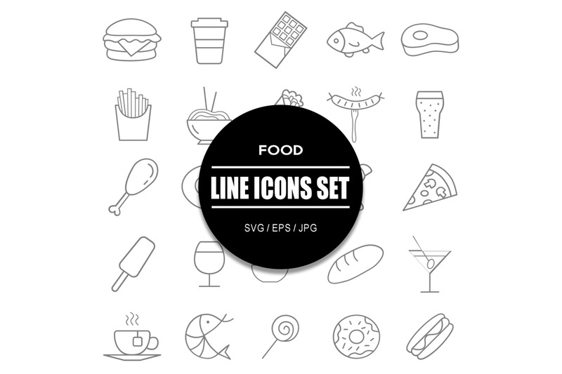 food-line-icons-set