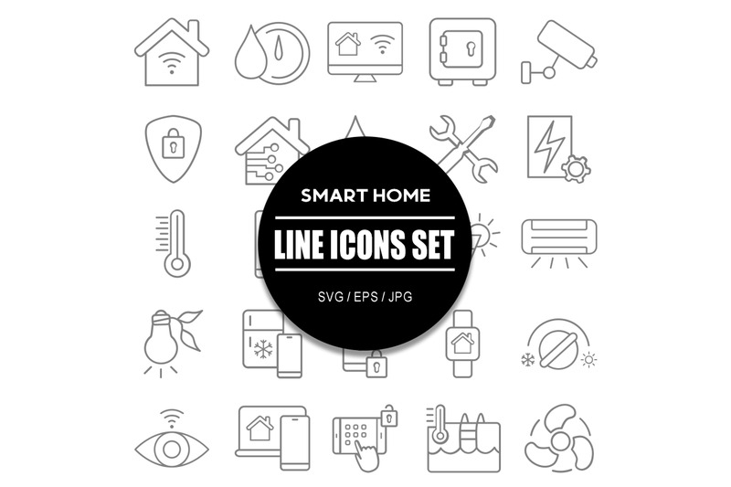 smart-home-line-icons-set